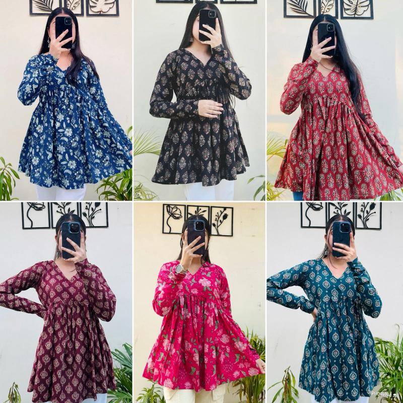 Shorya long sleeve printed office wear Kurti suppliers in Gujarat