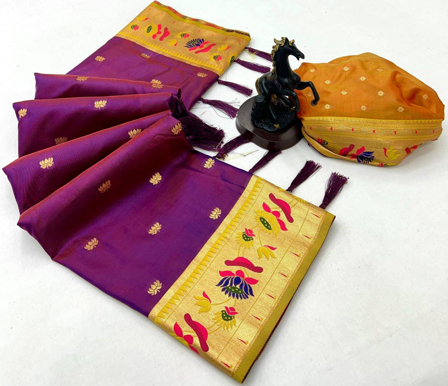 Malhar premium lotus Saree material wholesale in Bangalore