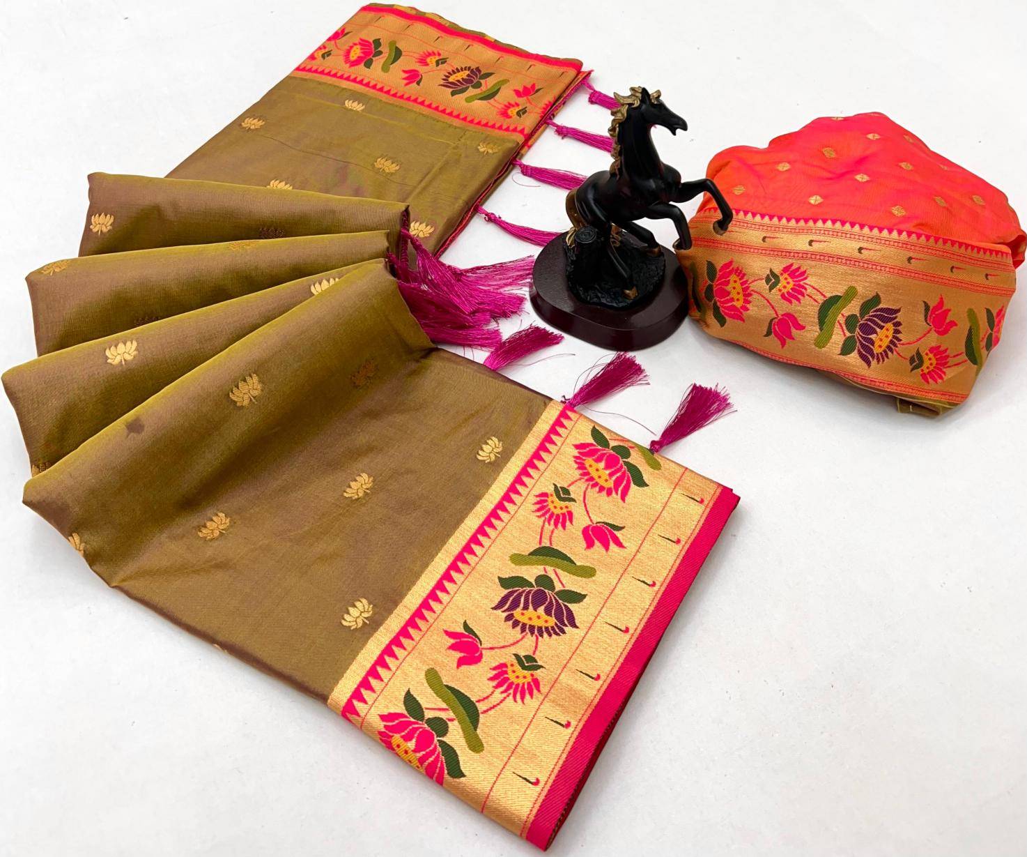 Malhar premium lotus Saree material wholesale in Bangalore