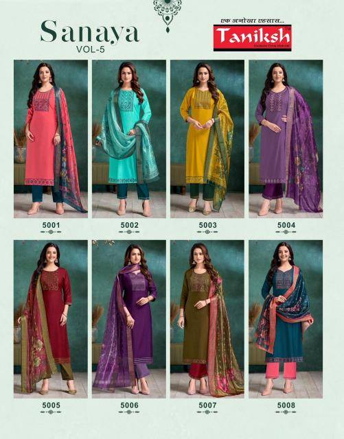 Taniksh sanaya vol 5 Kurti sets wholesale Mumbai