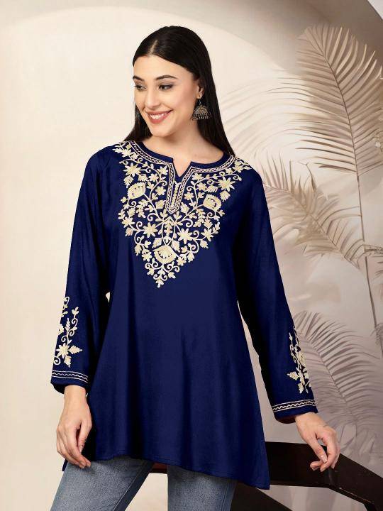 Shorya rayon with embroidery short top Surat kurtis for boutique