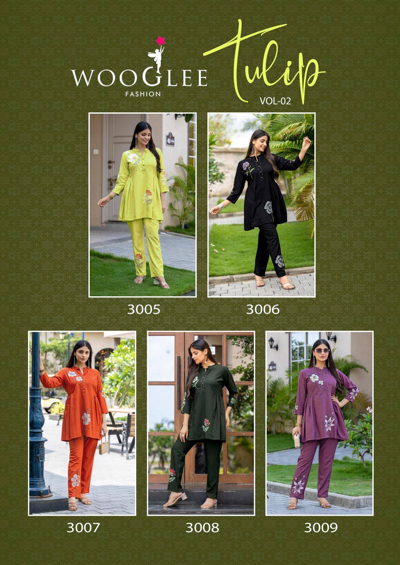 Wooglee tulip vol 2 co ord set Bulk kurtis purchase in Surat