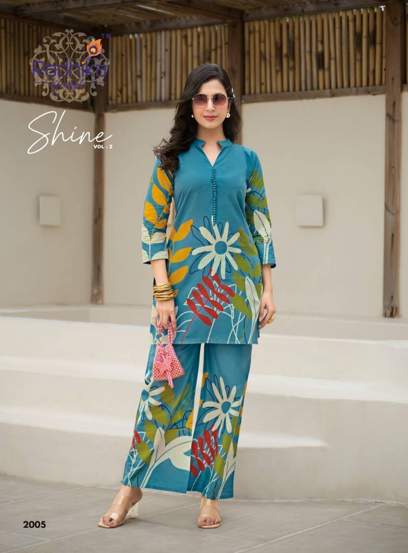 Radhika Shine Vol 2 Cotton Co Ord Set Ladies kurti wholesale market in Mumbai