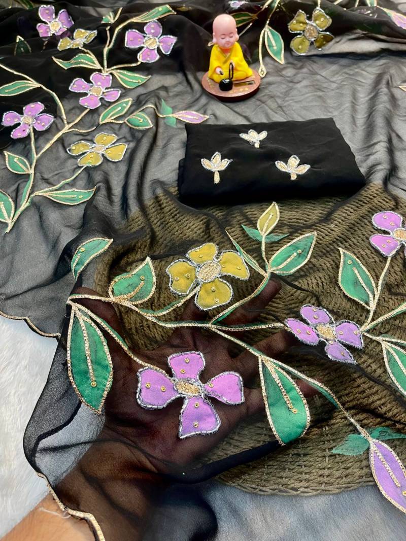 Vt 753 T Georgette Flower Printed Fancy sarees in Hyderabad