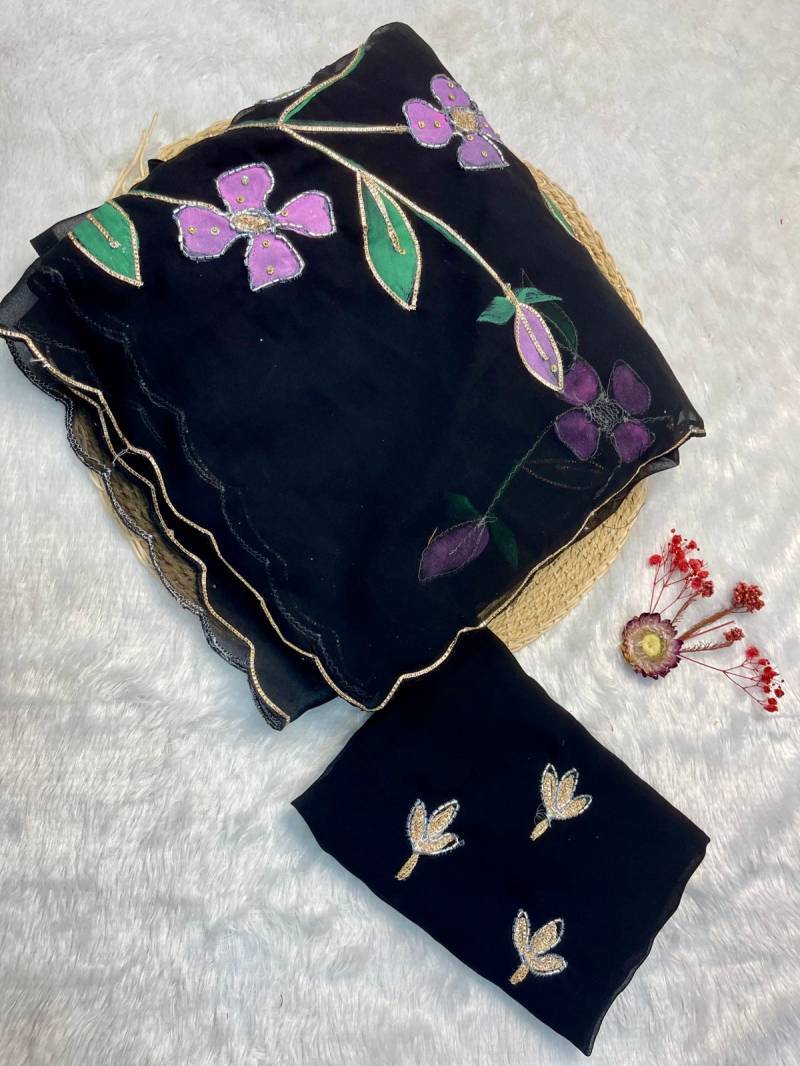 Vt 753 T Georgette Flower Printed Fancy sarees in Hyderabad