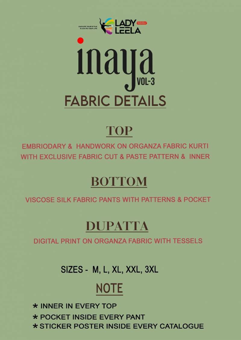 Lady Leela Inaya Vol 3 Mumbai kurti exporters