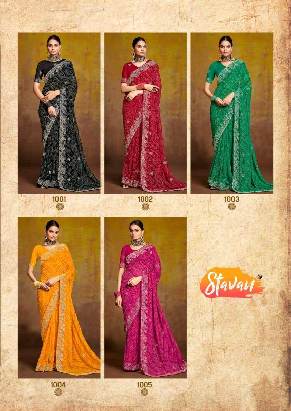 Stavan bindni georgette Wholesale saree dealers in Pune