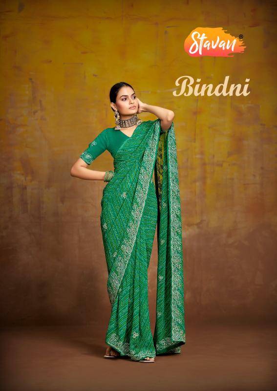 Stavan bindni georgette Wholesale saree dealers in Pune
