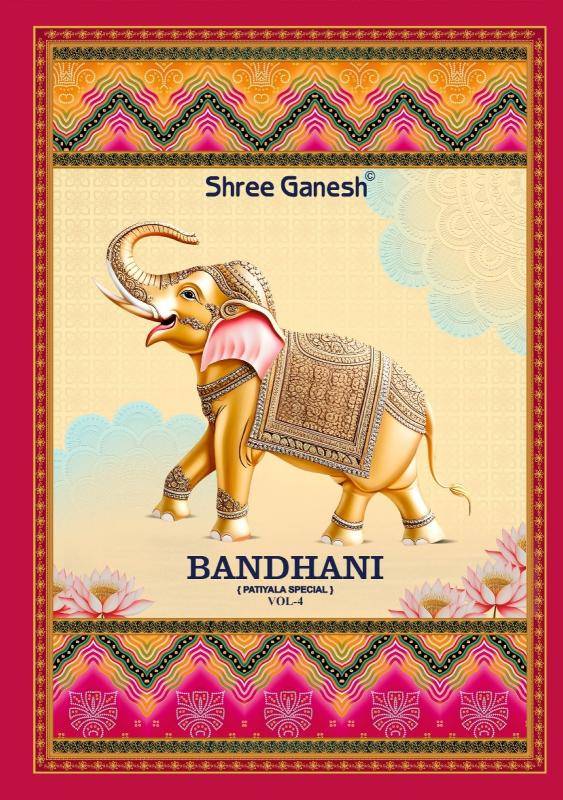 Shree ganesh bandhani patiyala vol-04 Wholesale unstitched dress material in India