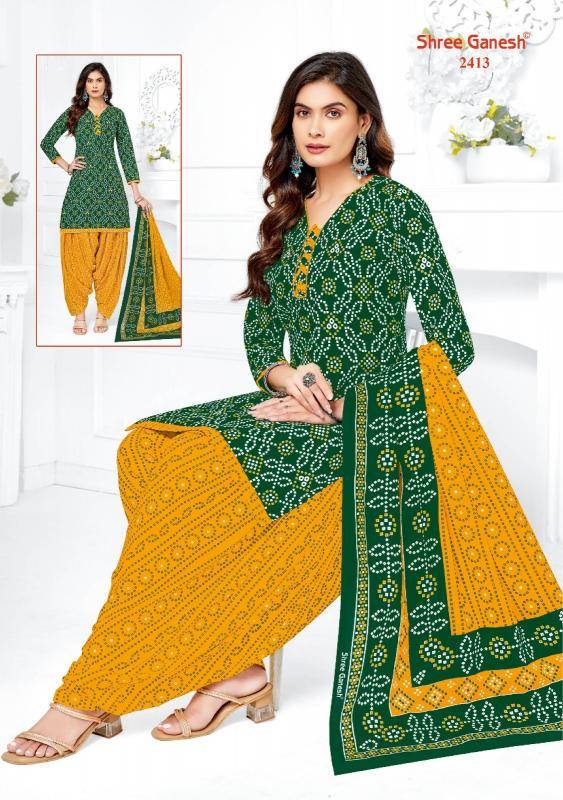 Shree ganesh bandhani patiyala vol-04 Wholesale unstitched dress material in India