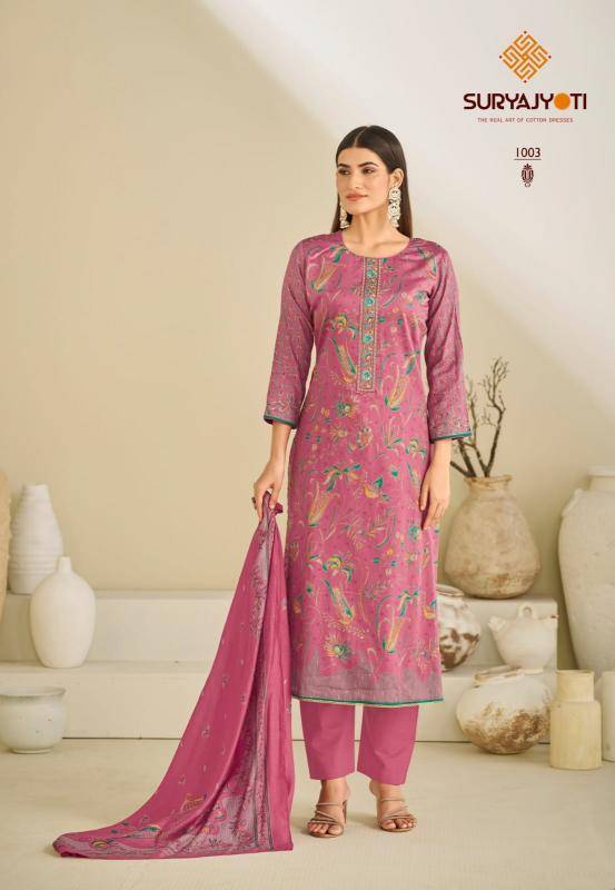 Suryajyoti karishma vol-01 Wholesale unstitched suit material in India