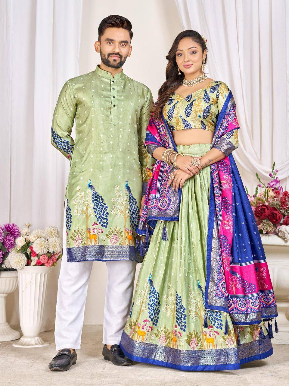 LOVE BIRDS Dola Silk Lehenga choli wholesale price in India