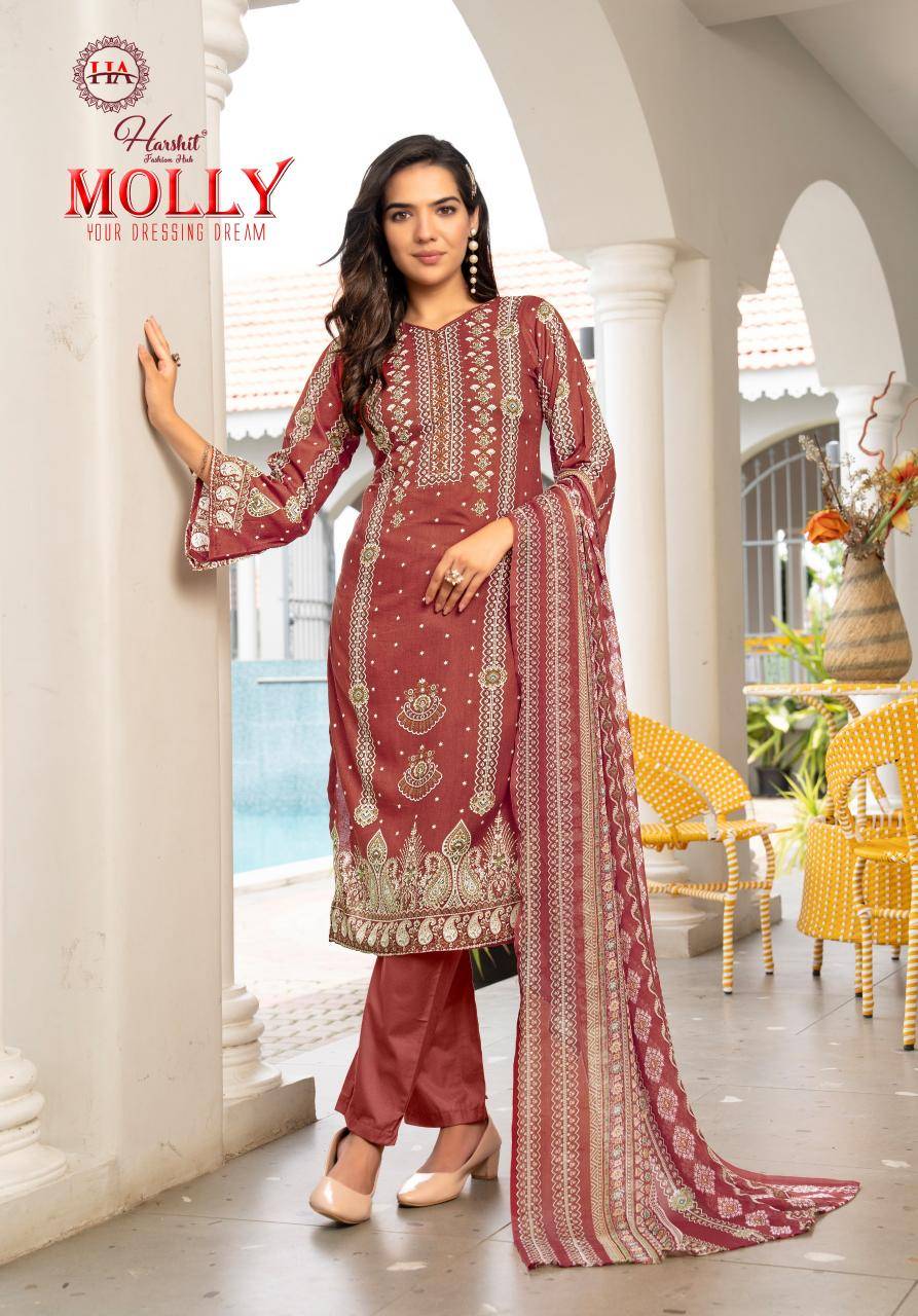 Alok suit molly Wholesale dress material suppliers in Ahmedabad