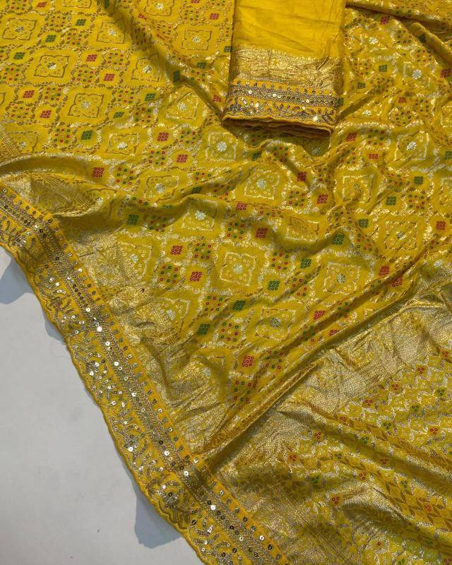 Akshara soft russian bandhej silk Saree wholesale shop in Kolkata