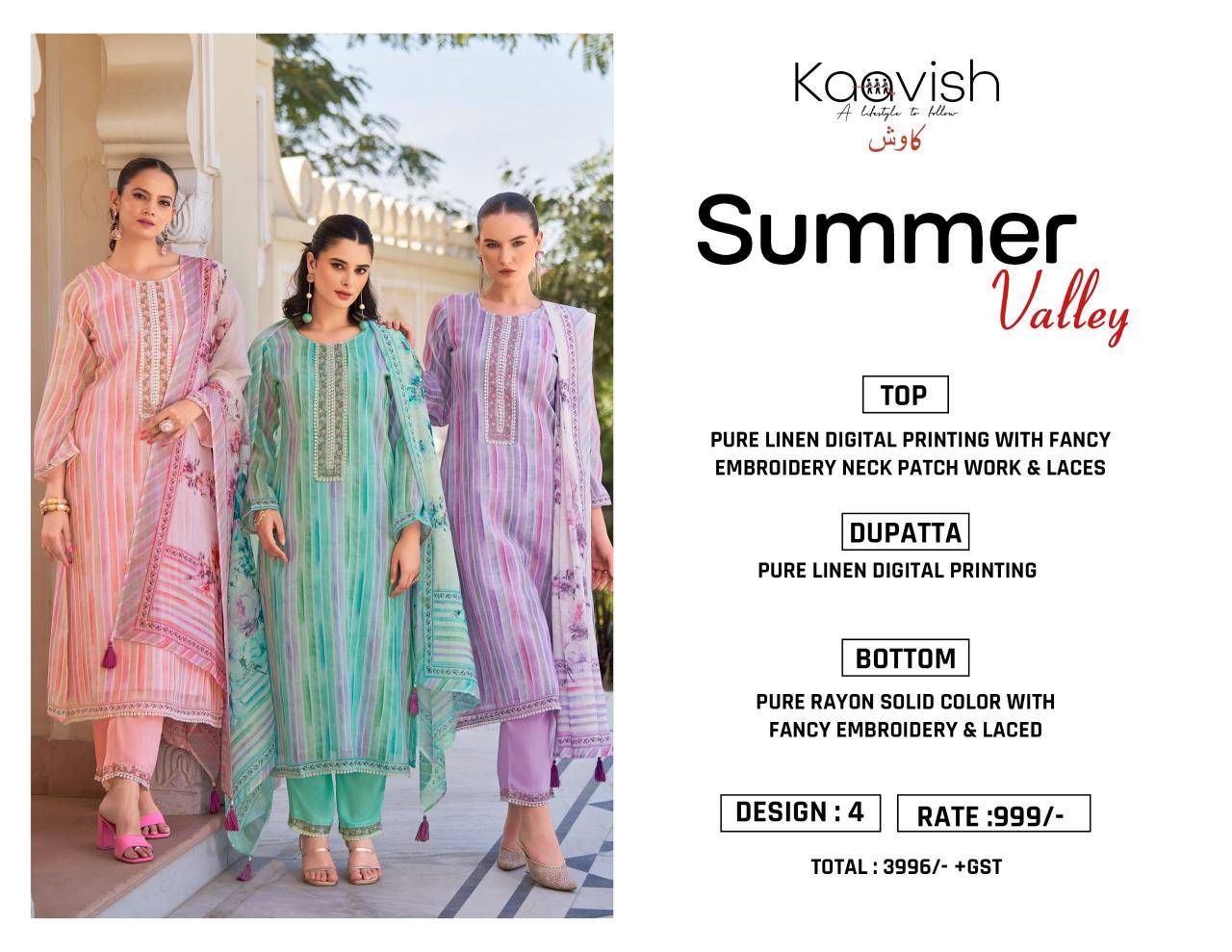 Kaavish summer valley Dress materials online