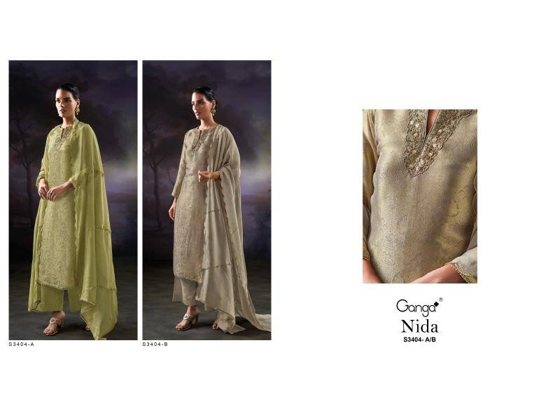 Ganga nida 3404 Printed dress materials in Bangalore