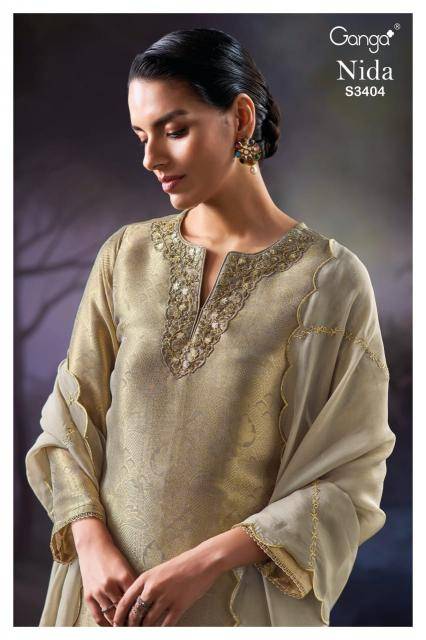 Ganga nida 3404 Printed dress materials in Bangalore