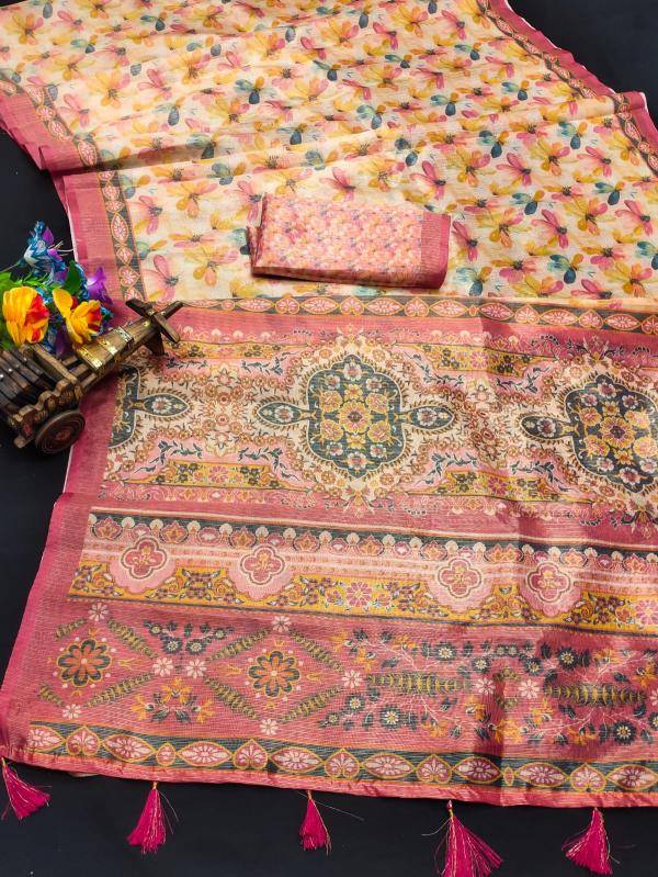 GC soft jacquard with digital Saree distributors in Delhi