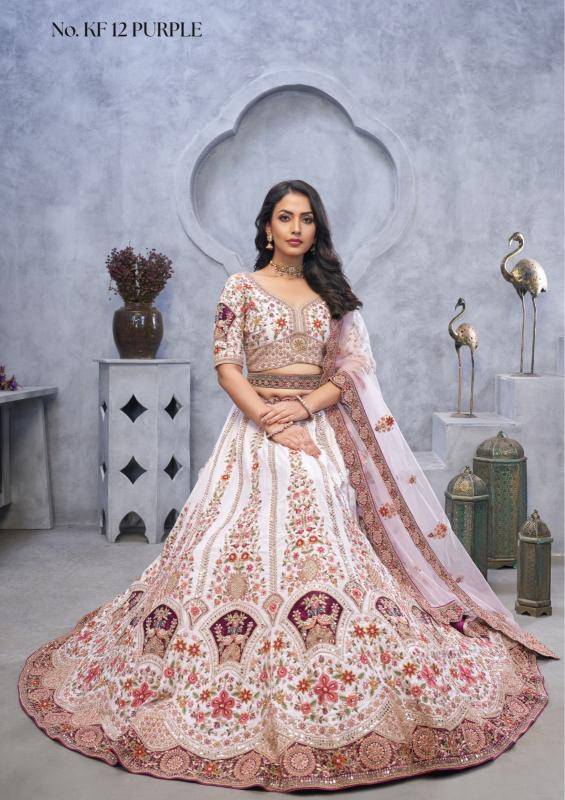 KF-12 Banarasi silk Purple Online shopping for designer lehenga choli