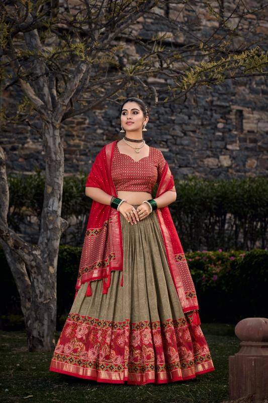 Tussar Silk Printed Heavy work Printed lehenga choli manufacturers