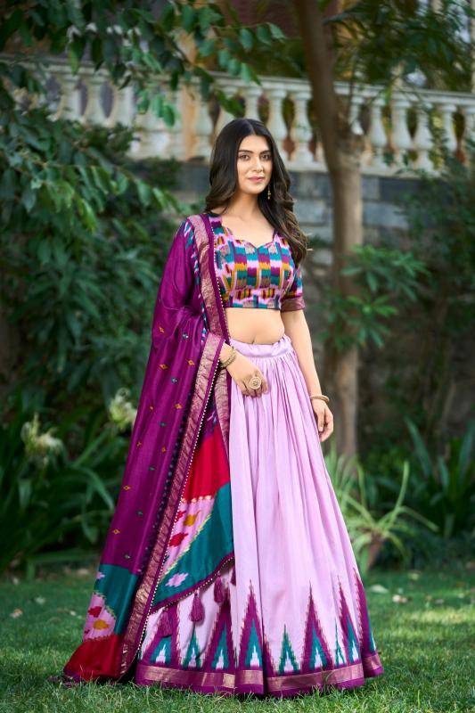 Tussar Silk Printed Heavy work Printed lehenga choli manufacturers