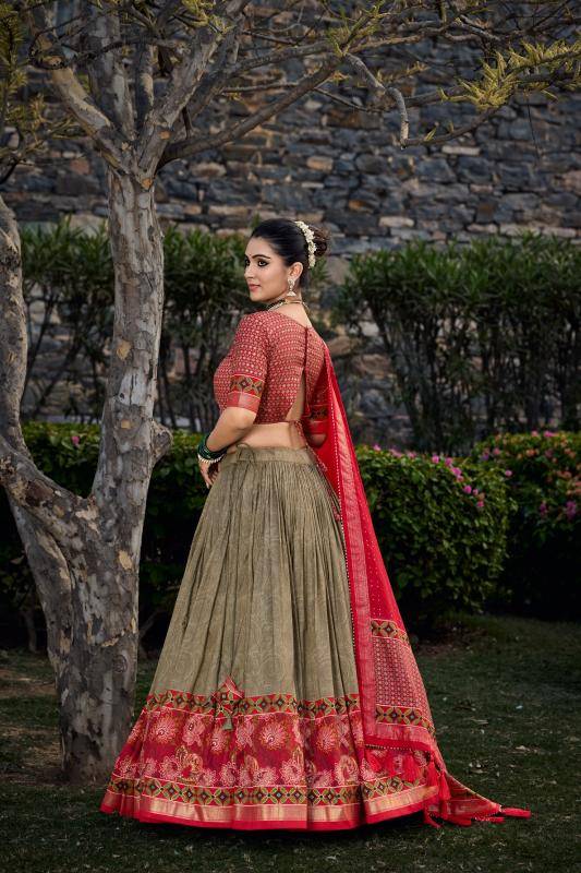 Tussar Silk Printed Heavy work Printed lehenga choli manufacturers