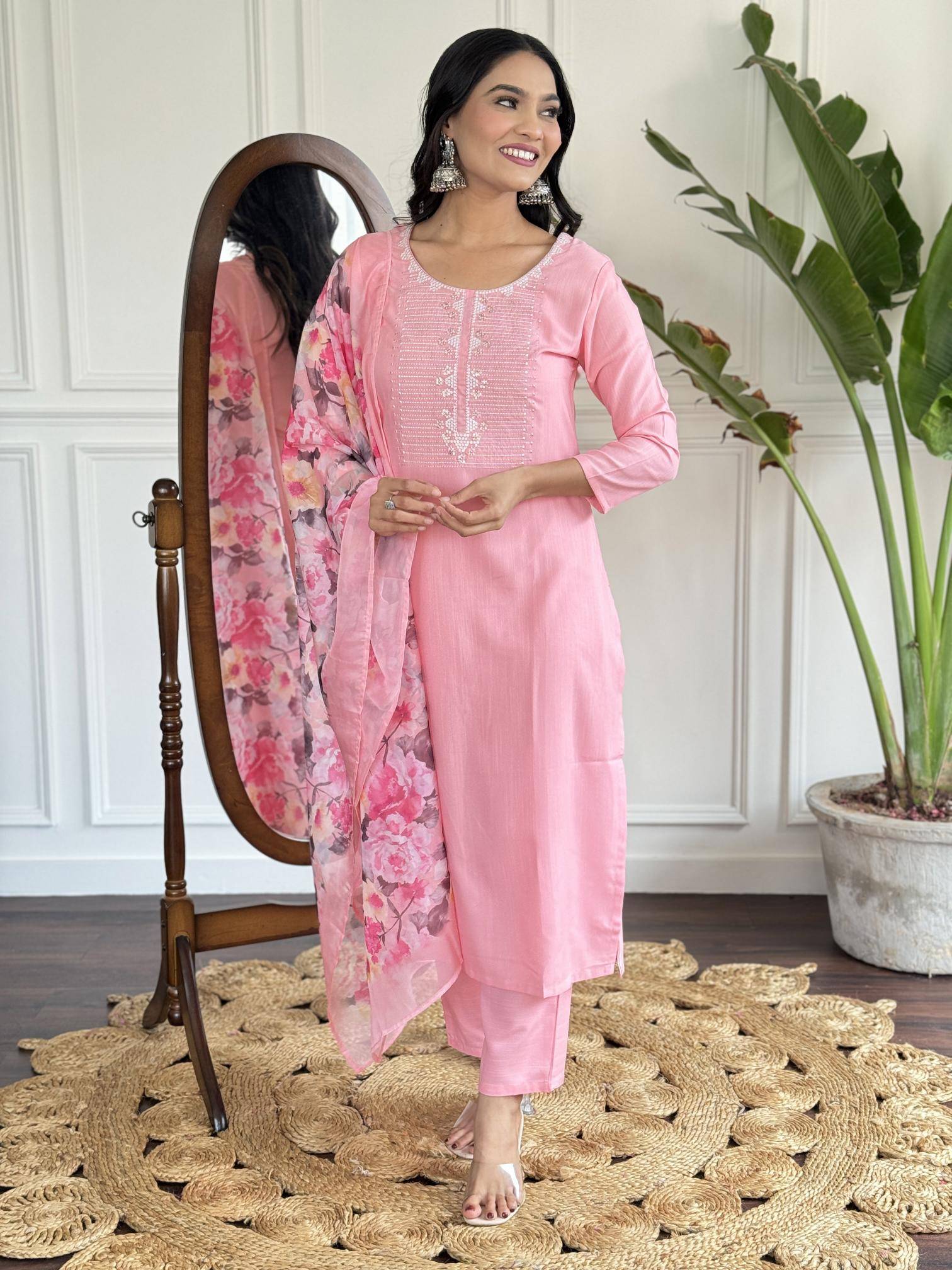 Bitto NK 595 baby pink Kurtis wholesale rate in Kolkata