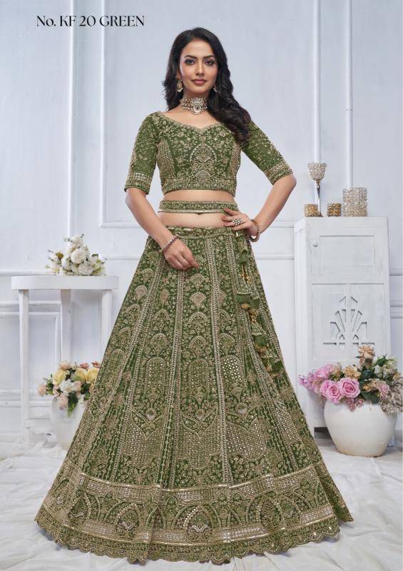 KF-20 Soft net Green Lehenga choli for wedding in Surat