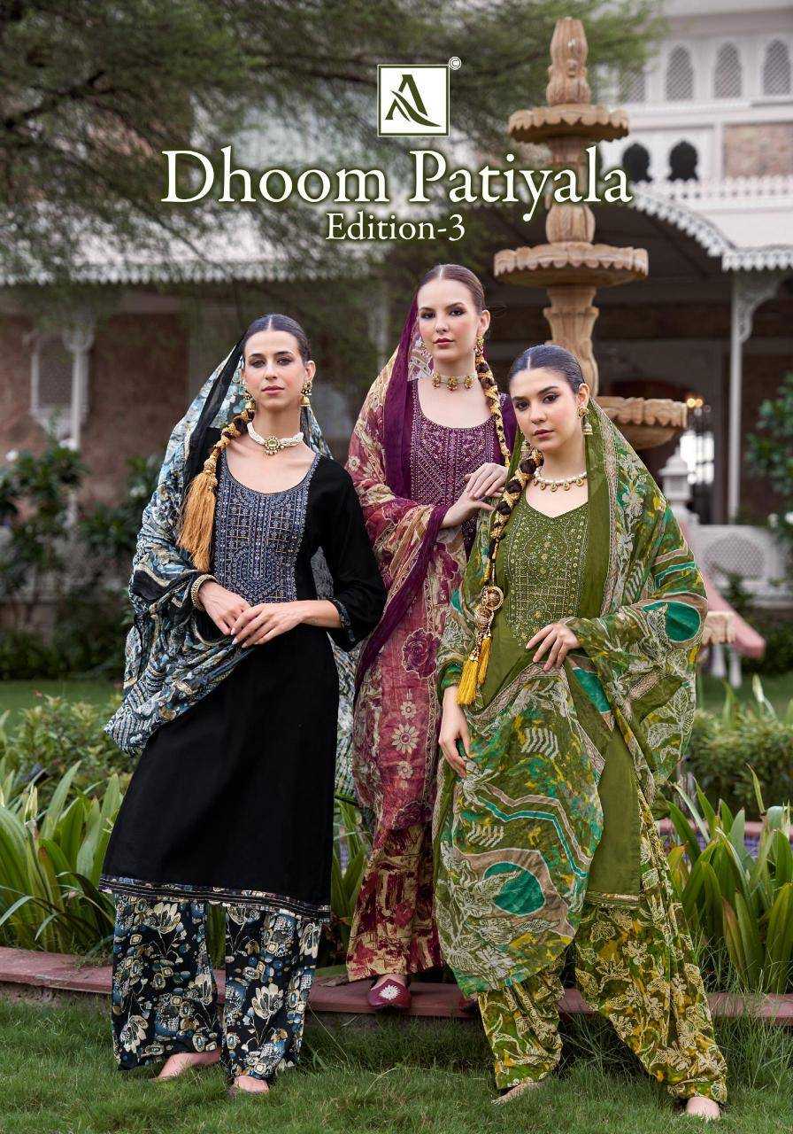 Alok suit dhoom patiyala 3 Dress materials wholesale market online