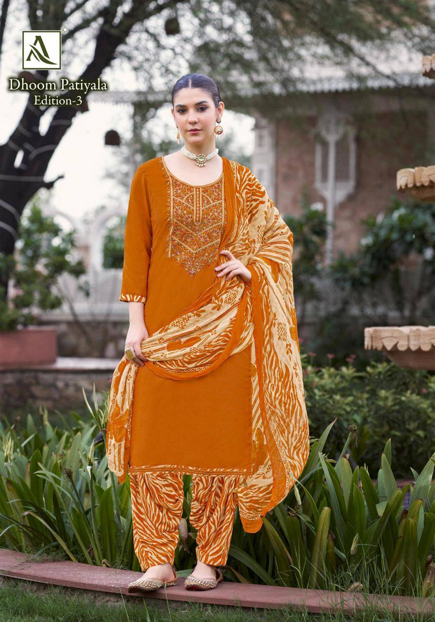 Alok suit dhoom patiyala 3 Dress materials wholesale market online