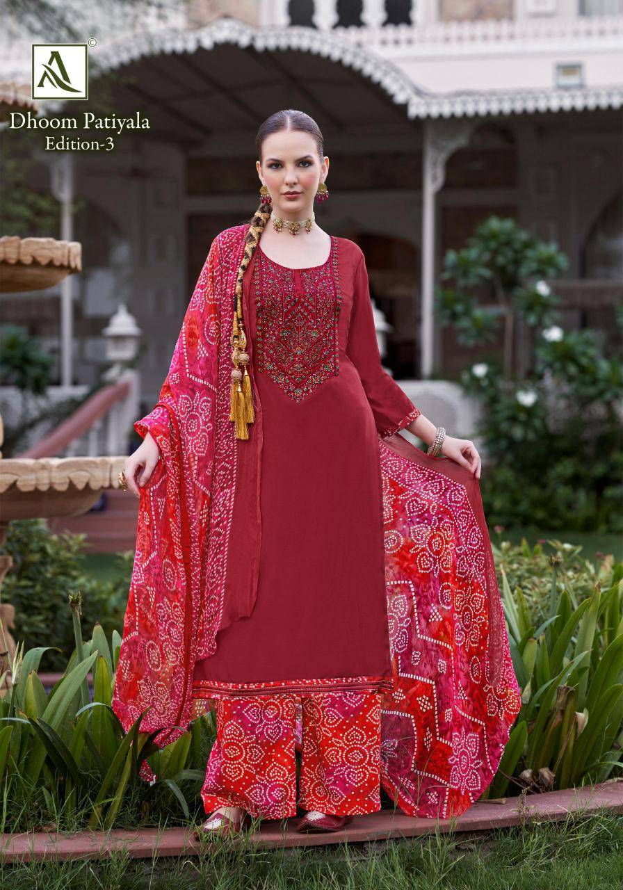Alok suit dhoom patiyala 3 Dress materials wholesale market online