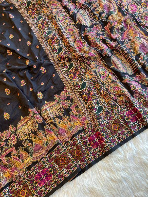 Akshara soft rajwadi pashmina silk Sarees suppliers in Surat