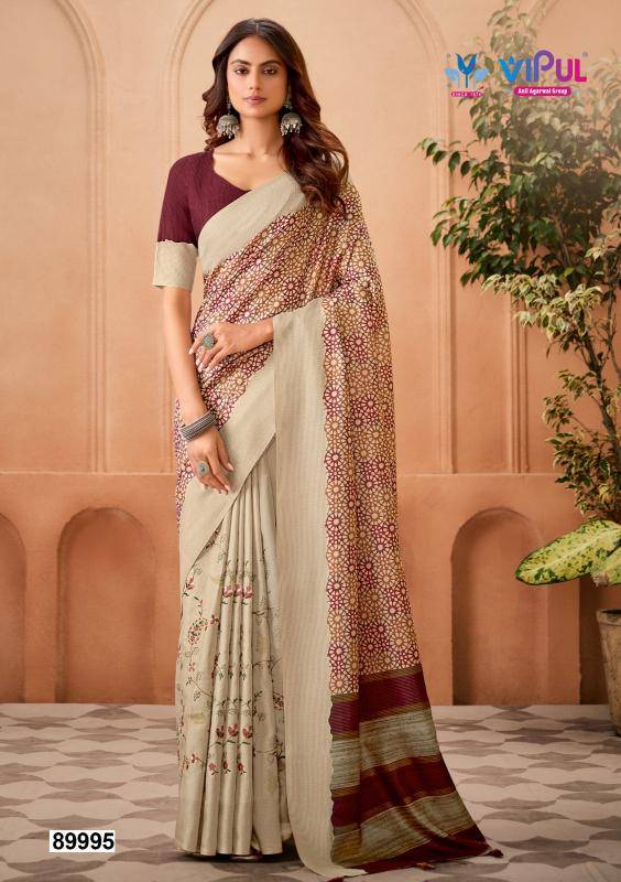 Vipul tushar silk printed Designer Sarees Wholesale