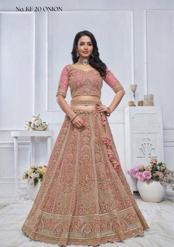 KF-20 Soft net onion Lehenga choli wholesale market in India