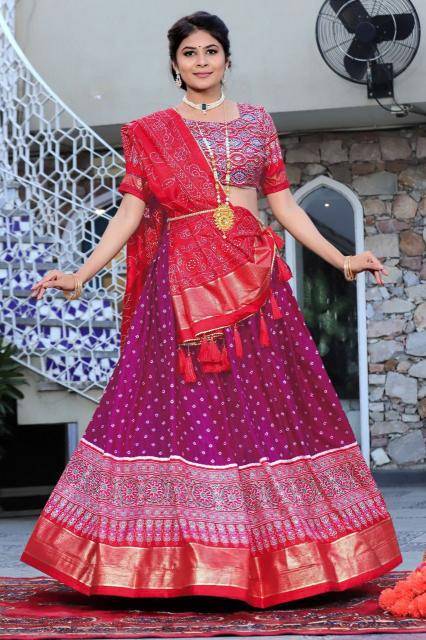 LERIYA 2 Purple Tussar Silk Bridal lehenga choli wholesale
