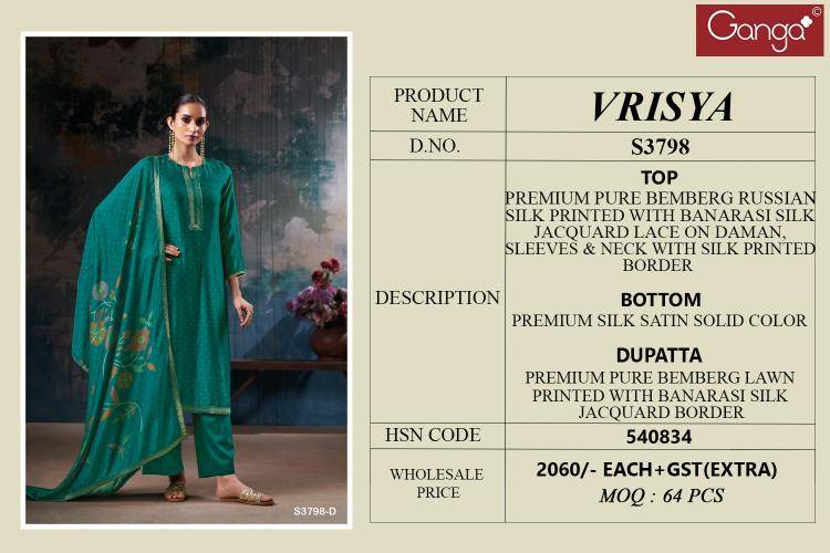 Ganga vrisya 3798 Dress materials wholesale market in Mumbai