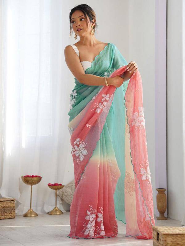 GC gold crush silk Best wholesale saree market in Kolkata
