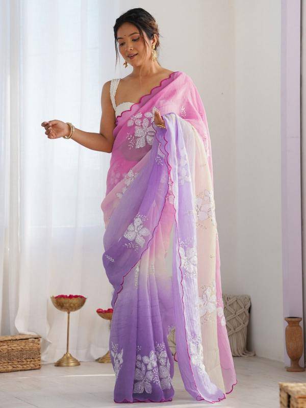 GC gold crush silk Best wholesale saree market in Kolkata