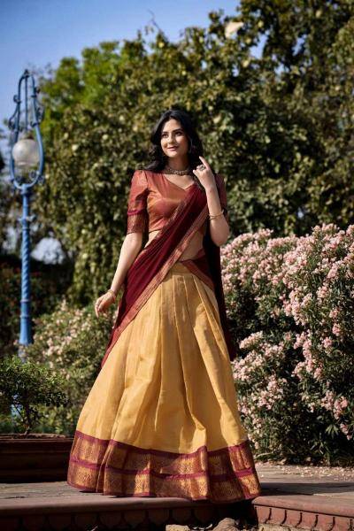 Lh 014 Kanjiveram Silk Zari Wholesale designer lehenga choli