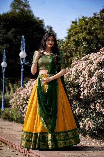 Lh 014 Kanjiveram Silk Zari Wholesale designer lehenga choli