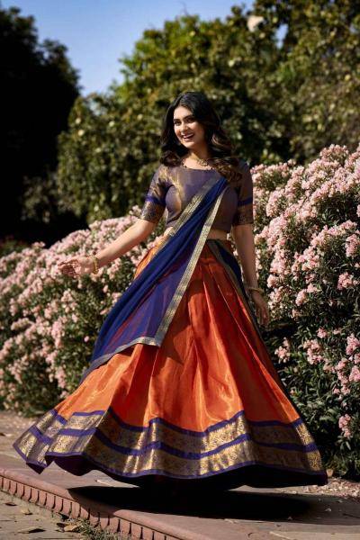 Lh 014 Kanjiveram Silk Zari Wholesale designer lehenga choli