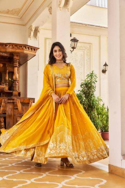 Sn 2307 Designer Faux Georgette Wholesale bridal lehenga choli