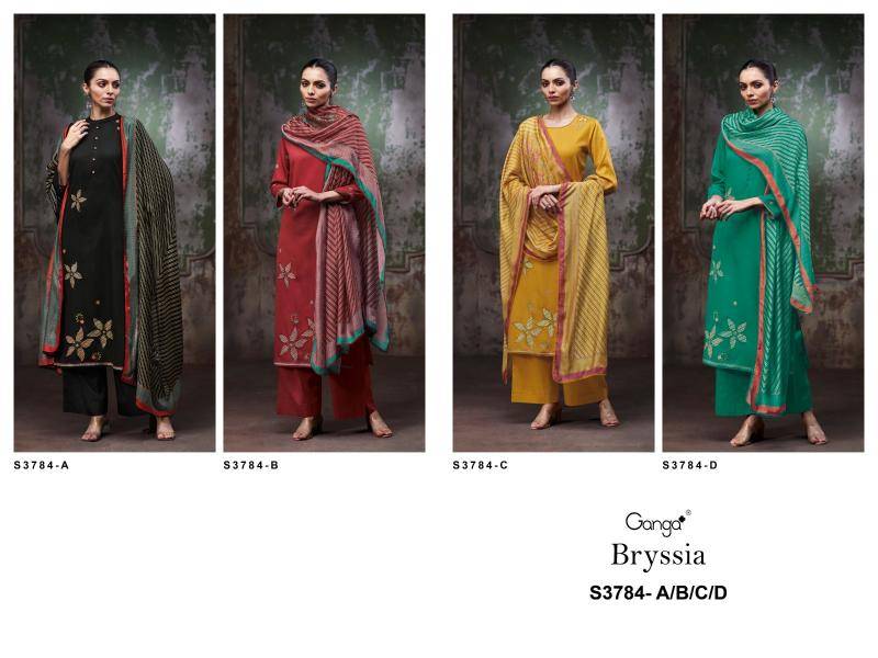 Ganga bryssia 3784 Dress material manufacturers