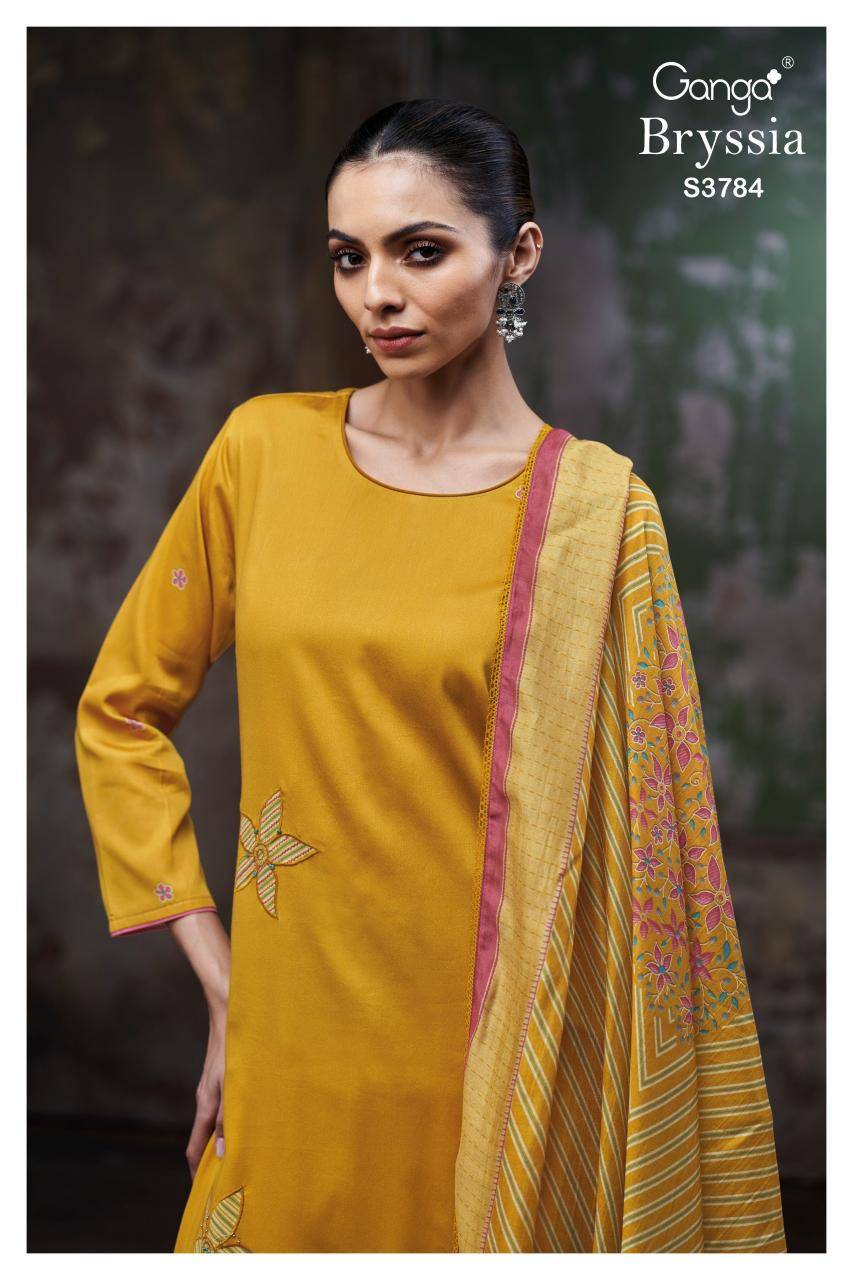 Ganga bryssia 3784 Dress material manufacturers