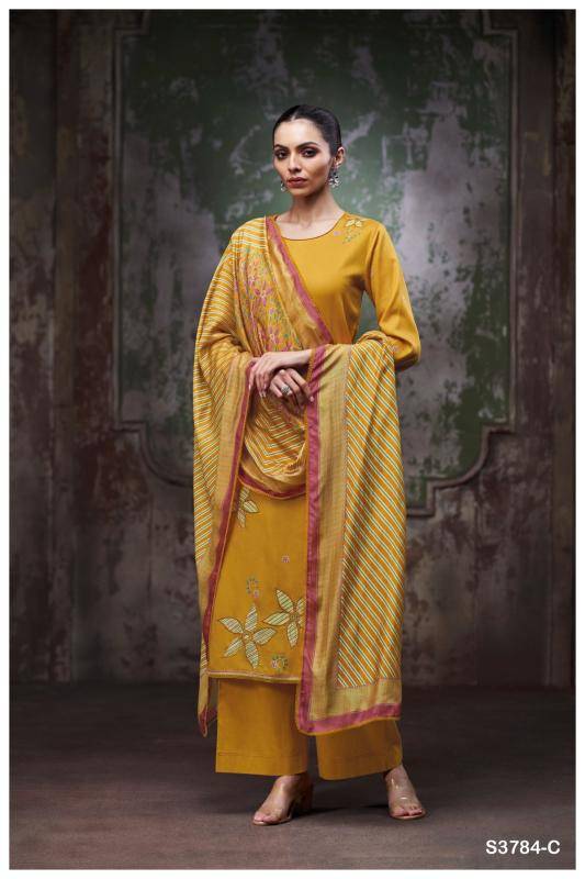 Ganga bryssia 3784 Dress material manufacturers