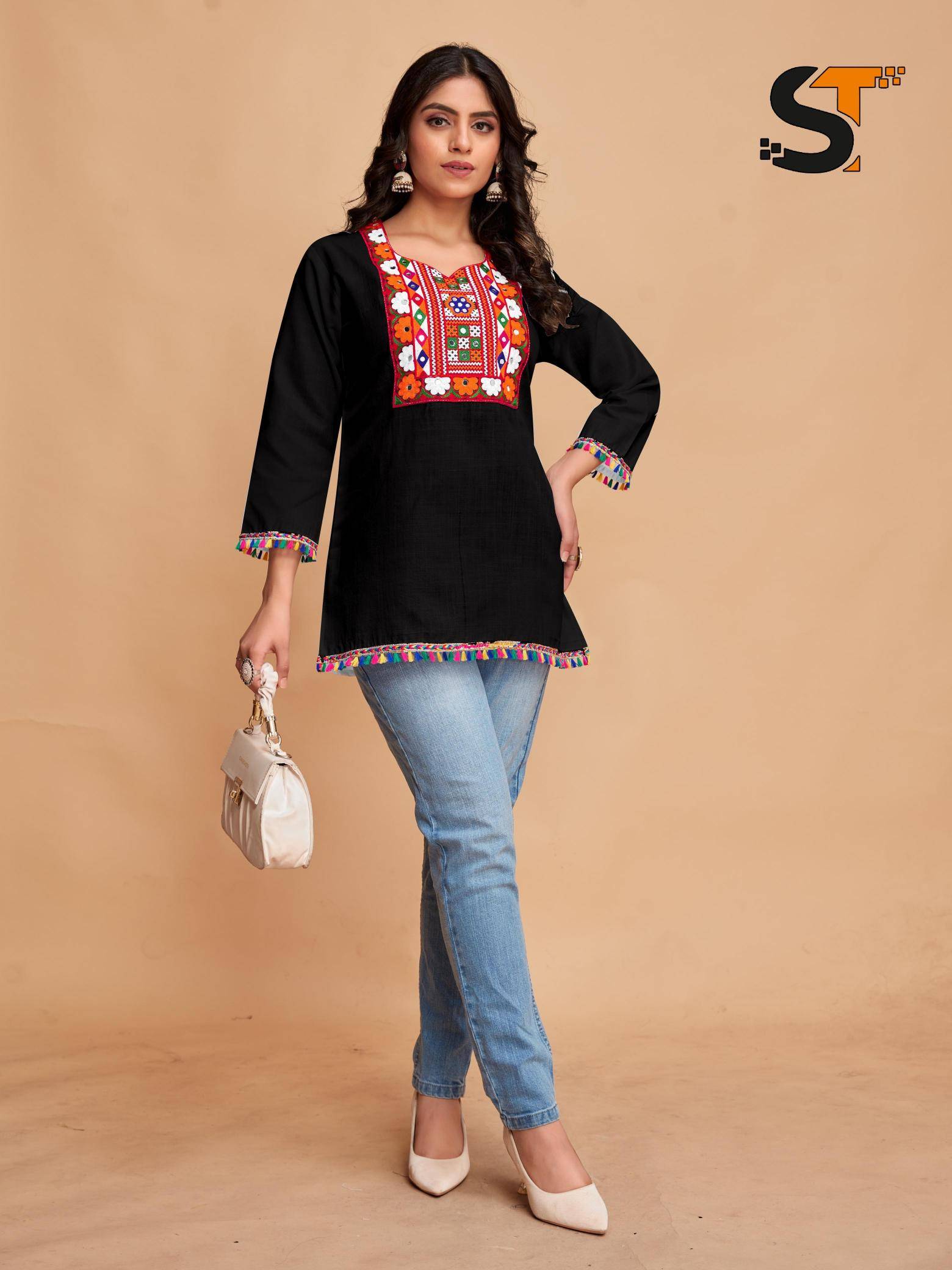 Shree salasar cotton short Indian kurtis market in Kolkata