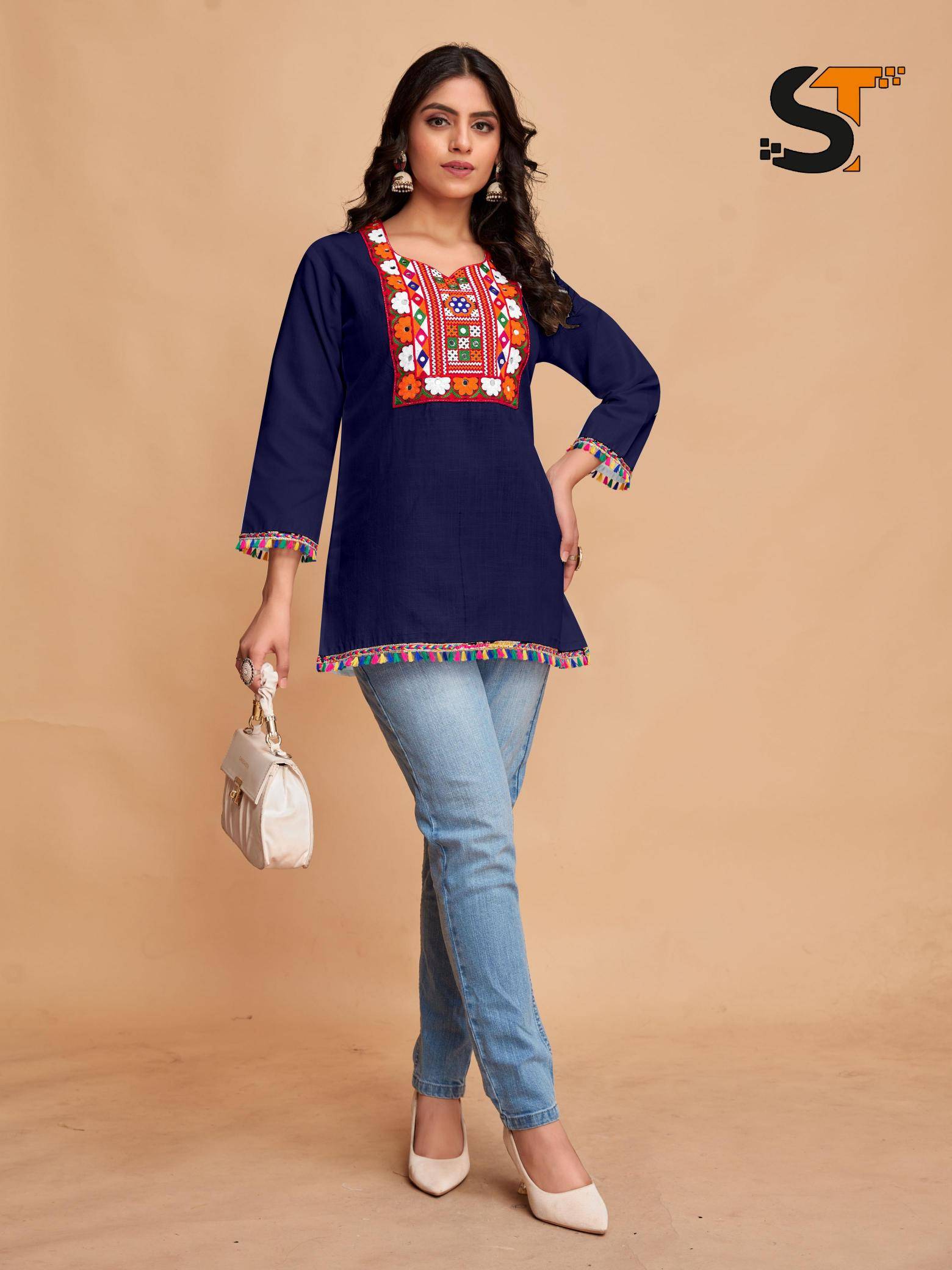 Shree salasar cotton short Indian kurtis market in Kolkata
