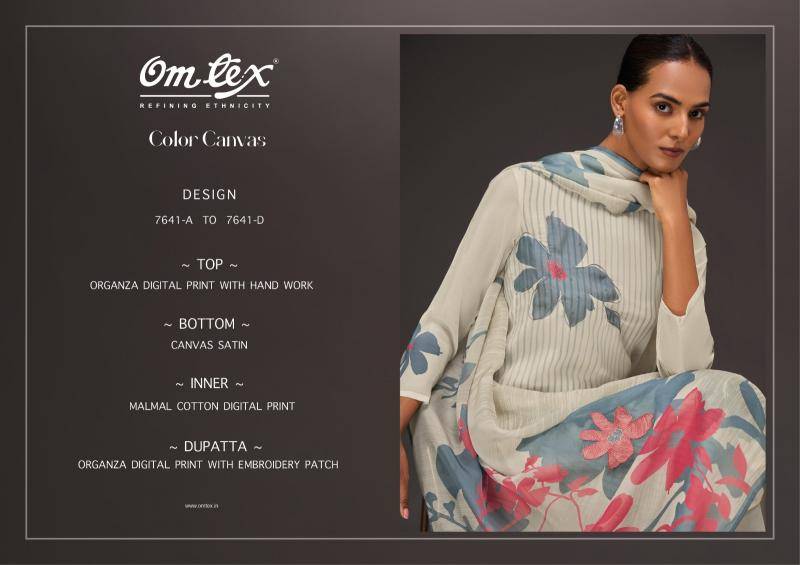 Omtex colour canvas Unstitched dress material wholesale
