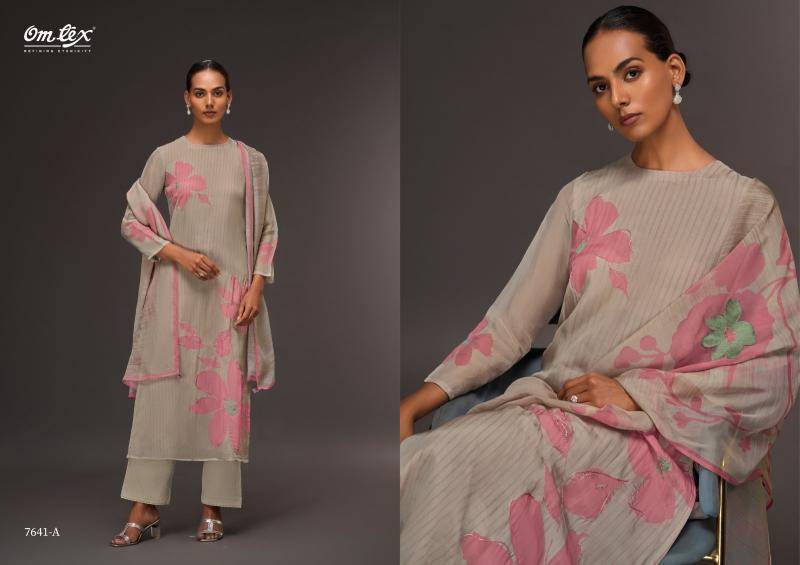 Omtex colour canvas Unstitched dress material wholesale