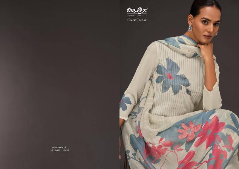 Omtex colour canvas Unstitched dress material wholesale
